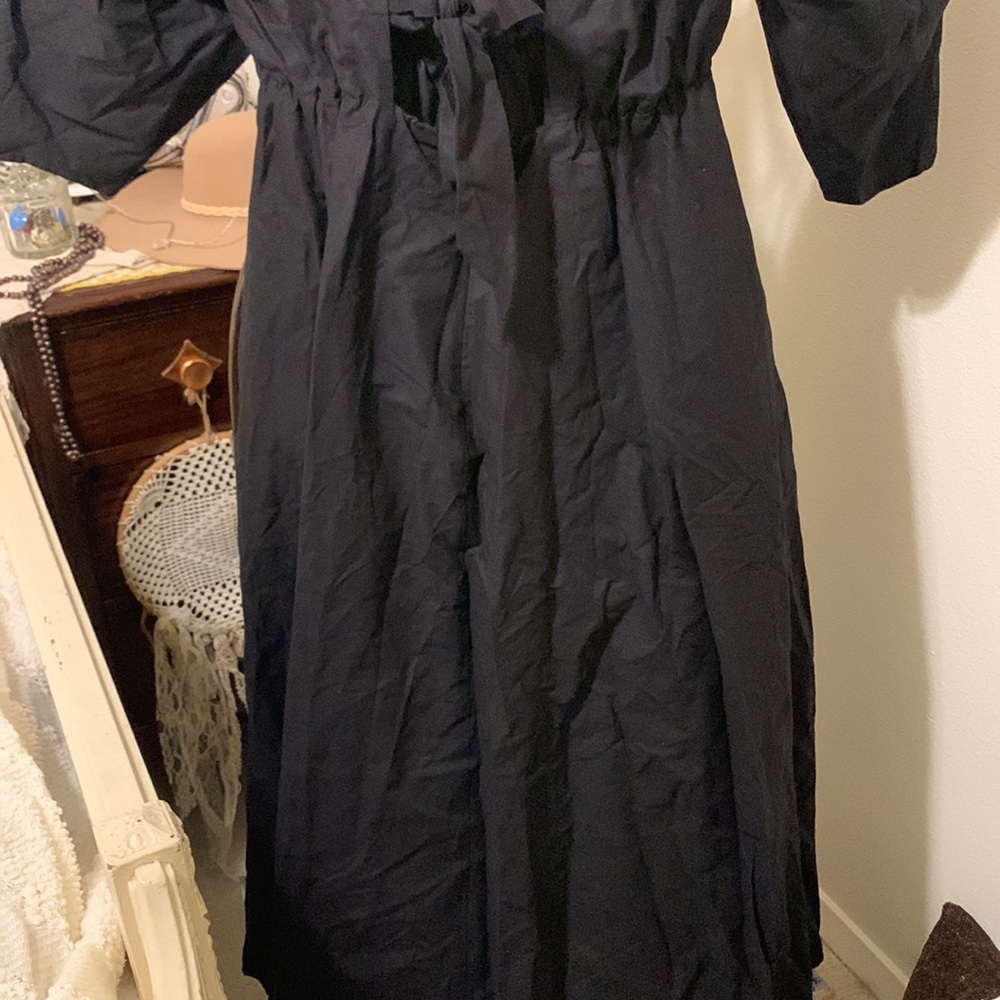 Asos Edition Black  Full Midi dress with puff sleeves size 6 - Picture 4 of 8